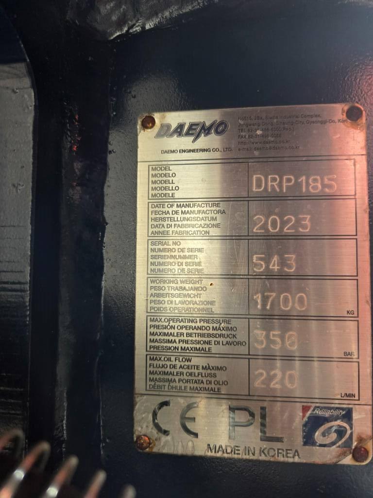 Daemo DRP185 with CW40 Pulveriser  (Demolition Crusher ) 